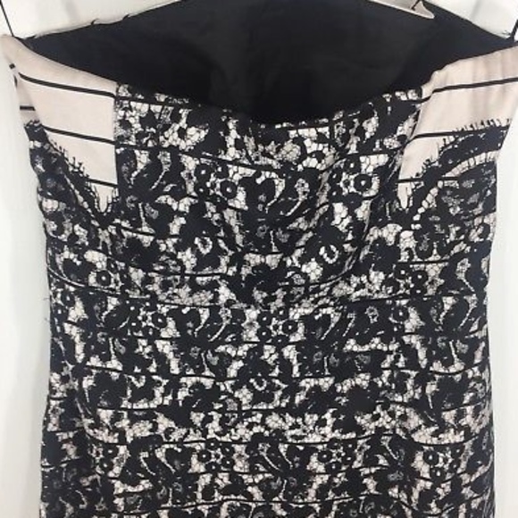 Tibi Lace Print Cocktail Dress Size 2 Black White - Picture 4 of 8